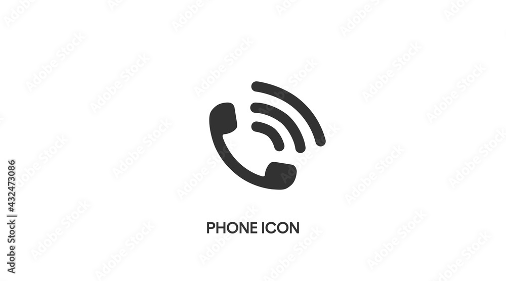 Phone Icon. Vector isolated black and white illustration Phone Icon. Vector isolated black and white illustration