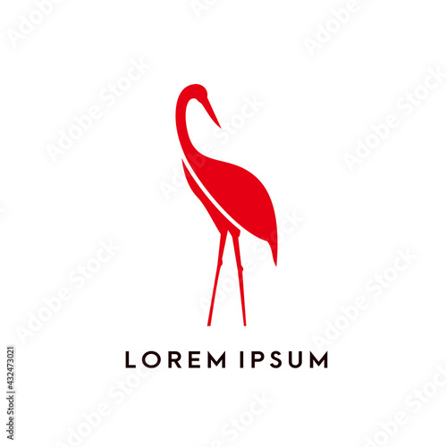crane bird logo. stork logo