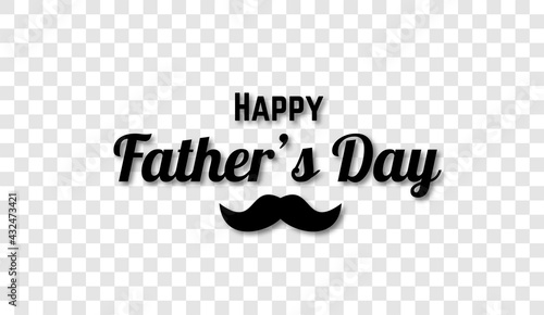 Happy fathers day png typography banner. Father's day sale promotion calligraphy poster with png background. Vector illustration