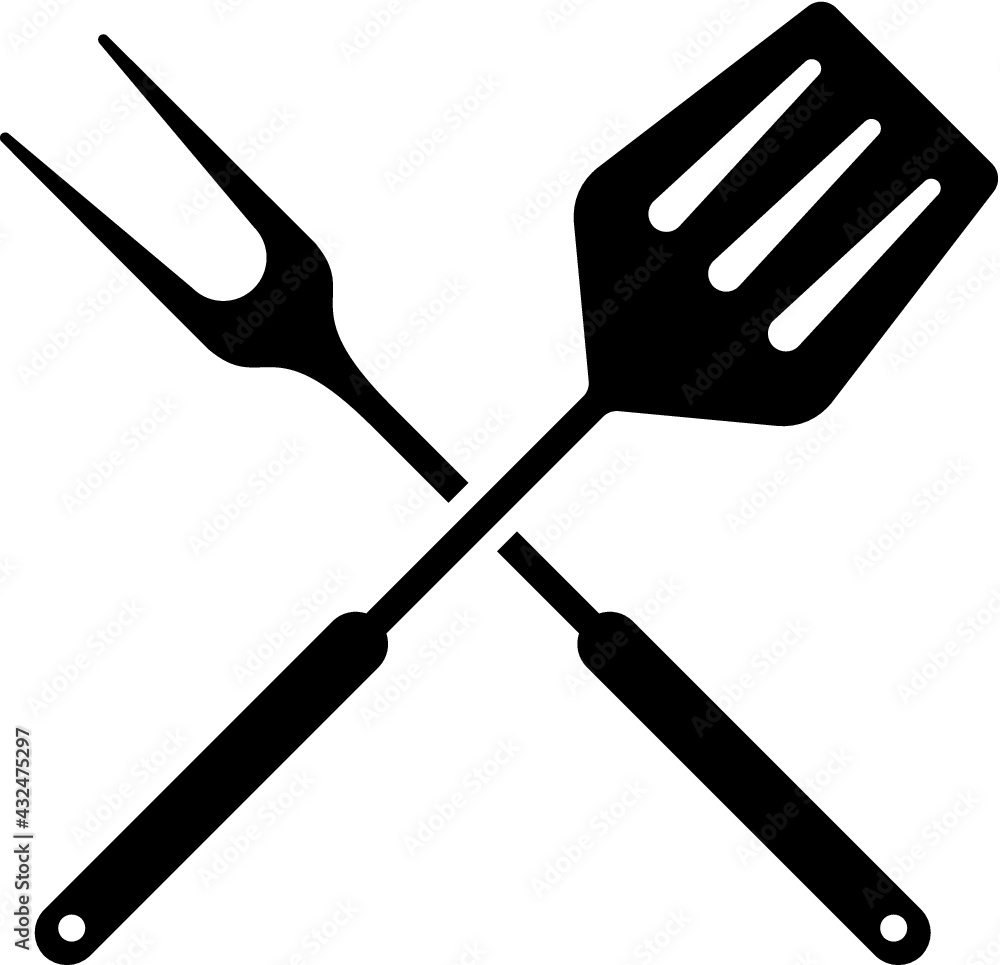 Vector illustration of the barbecue spatula and fork sign Vector illustration of the barbecue spatula and fork sign
