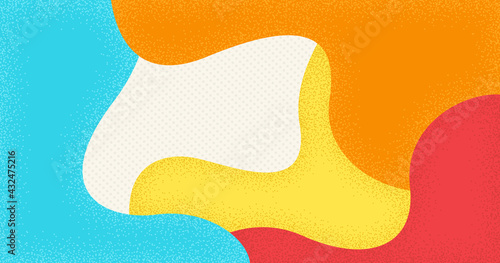 Abstract fluid pattern. Memphis style texture with blobs and dots. Vector illustration background in pop art style.