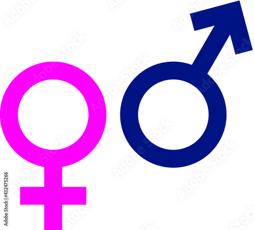 Vector illustration of the gender symbols