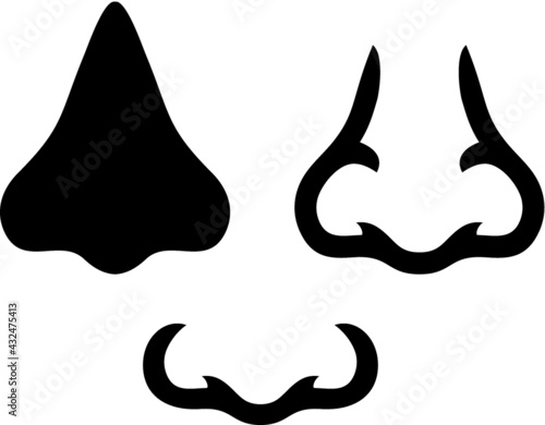 Vector illustration of the nose