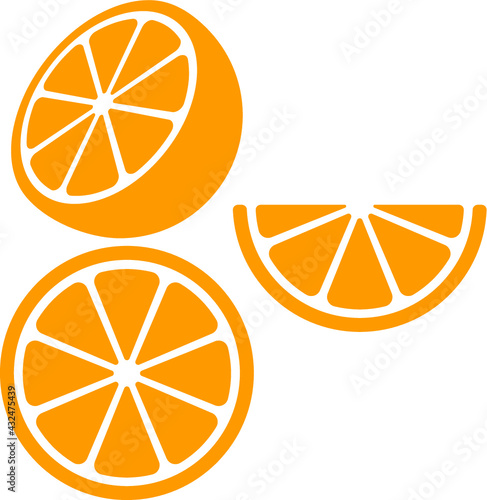 Vector illustration of the orange slices