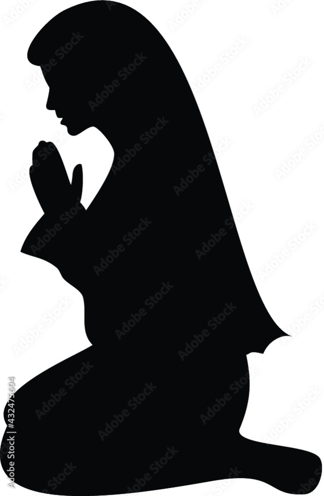 Vector illustration of the praying woman