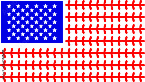 Vector illustration of the USA baseball flag