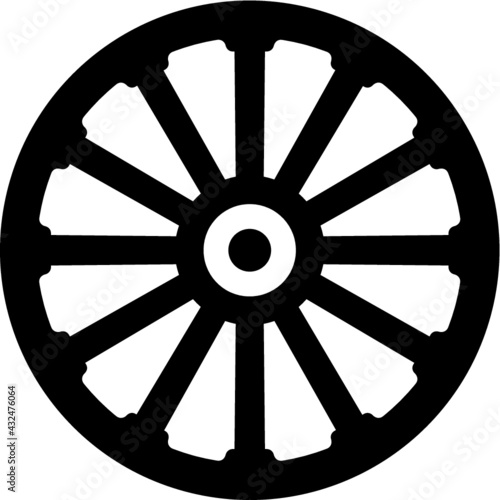 Vector illustration of the wagon wheel