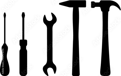 Vector illustration of the working tools