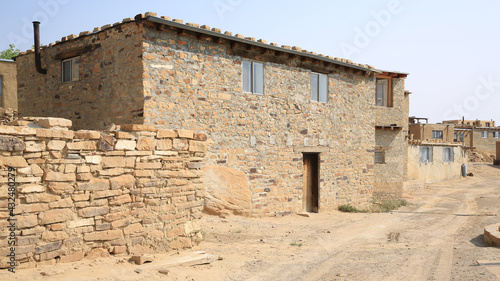 Fototapeta Naklejka Na Ścianę i Meble -  Ancient Acoma Pueblo on a mesa, Acoma Indian Reservation in New Mexico, USA