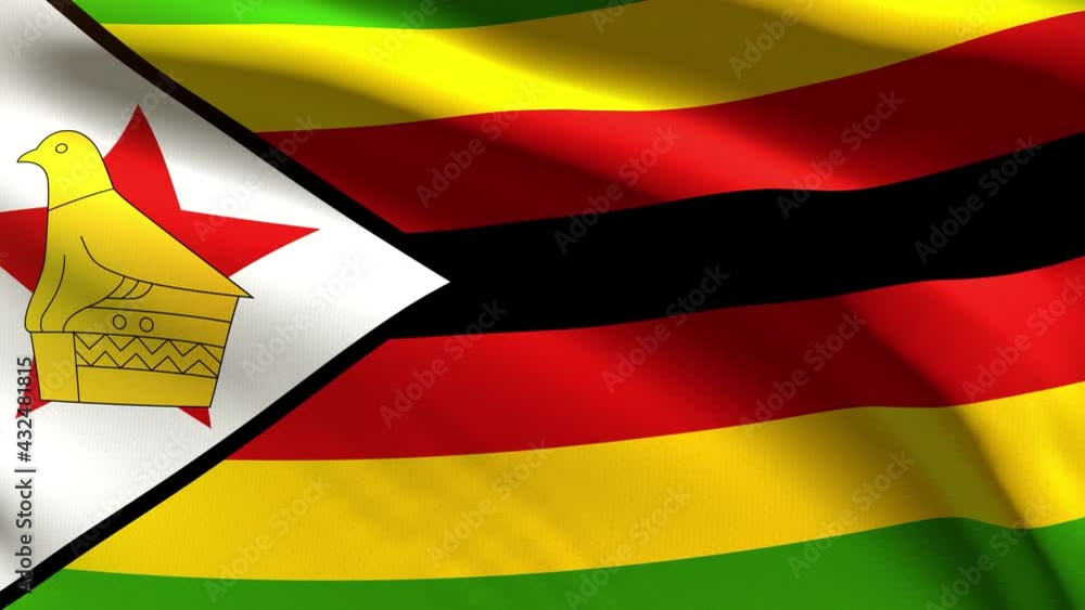 Zimbabwe festive flag - loop animation Zimbabwe festive flag - loop animation