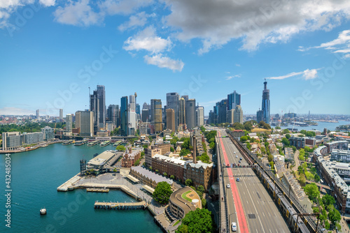 Sydney, New South Wales, Australia - May 8th, 2021: The view looking across Circular Quay towards the skyline of Sydney.