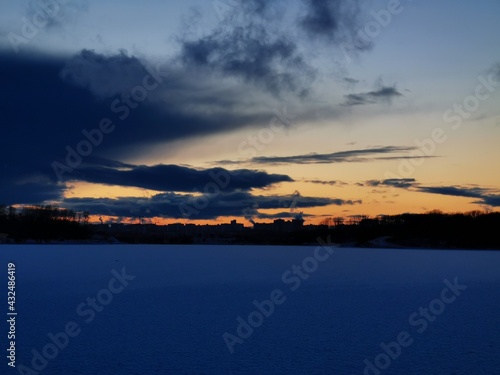 sunset over the river