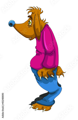 Chien pourvu de vêtements