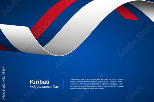Happy independence day of Kiribati. Creative waving flag banner background. Greeting patriotic nation vector
