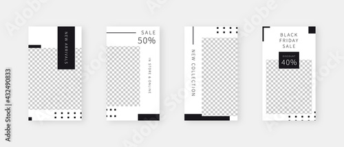 Social media template. Trendy editable social media stories template. Mockup isolated. Template design. Vector illustration.
