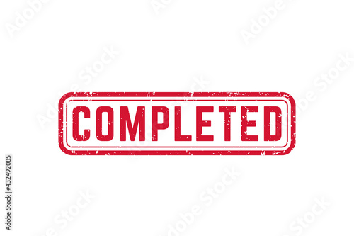 completed, vector stamp on white