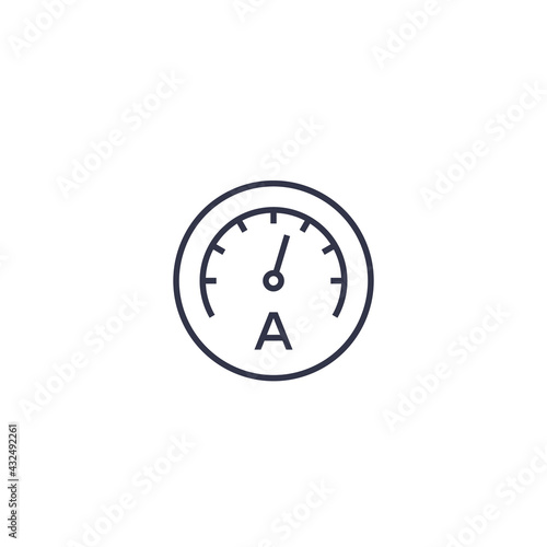 ammeter vector line icon