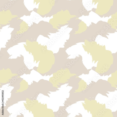 Yellow Brush Stroke Camouflage Abstract Seamless Pattern Background