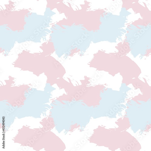 Pink Blue Brush Stroke Camouflage Abstract Seamless Pattern Background
