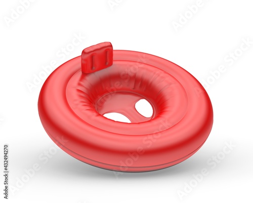 Pool trainer seats for children. 3d render illustration.