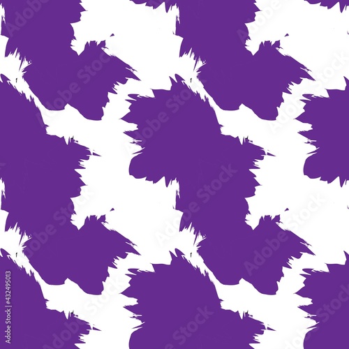 Purple Brush Stroke Camouflage Abstract Seamless Pattern Background