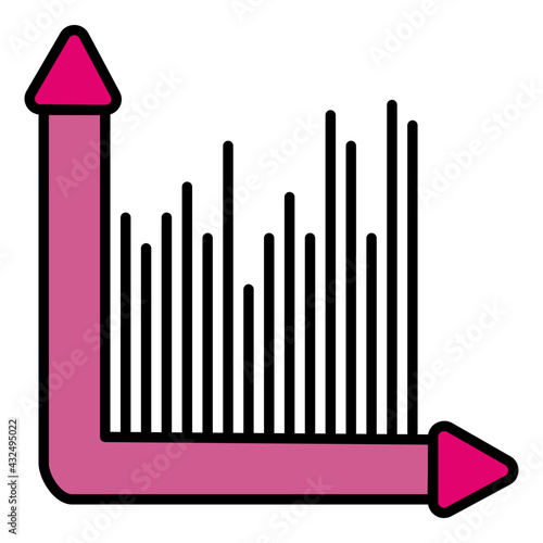 A flat design, icon of histogram chart