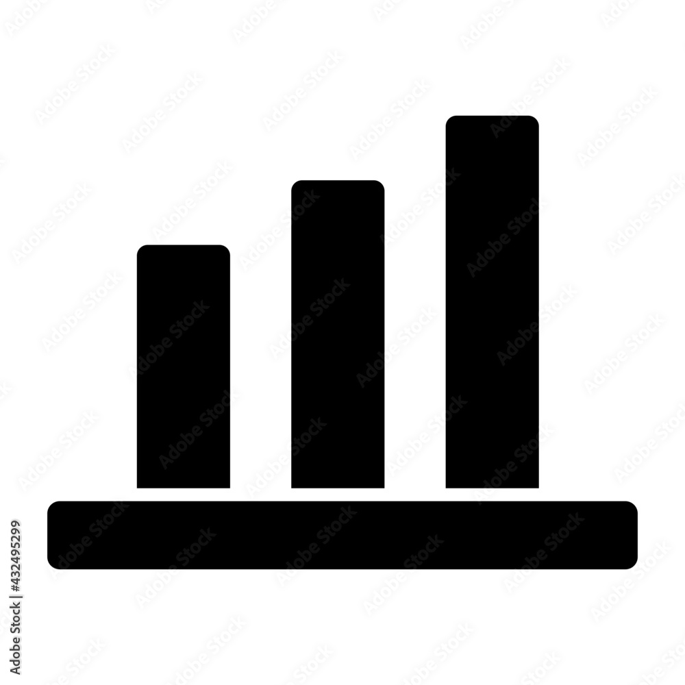 A glyph design, icon of bar chart A glyph design, icon of bar chart