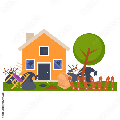 Neighbour Skunk Concept, Lifestyle or environmental issues Vector Color Icon Design, neighbourhood conflicts Stock illustration, bad neighbors Symbol
