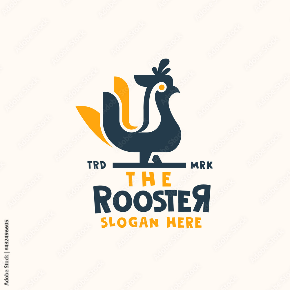 Obraz premium Abstract Rooster Logo Design Vector Template