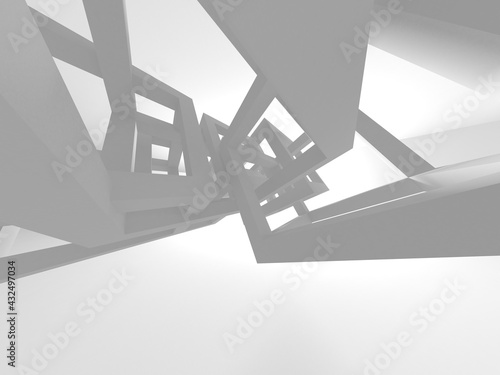Illuminated corridor interior design. Empty Room Interior Background