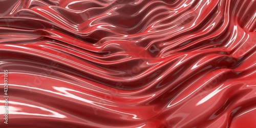 Red smooth waves. Luxury abstract background