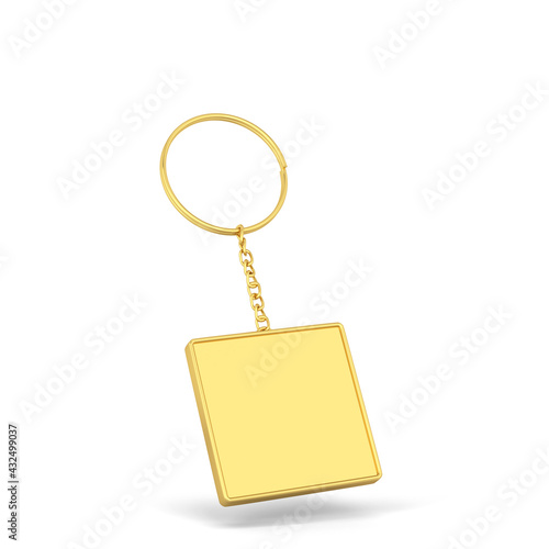 Blank golden keychain mockup