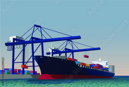 container ship in the port