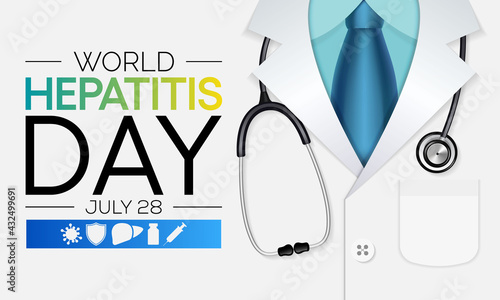 World Hepatitis day is observed every year on July 28, When the liver is inflamed or damaged, its function can be affected and certain medical conditions can cause hepatitis. Vector illustration.