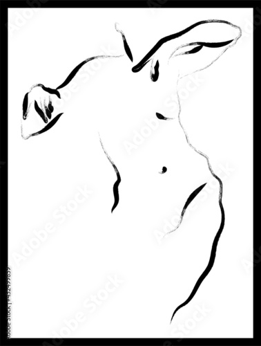 Human sketch. Vector poster. Living room poster, wall decoration poster