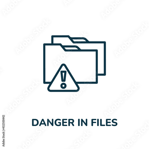 damaged files icon vector sign symbol. Simple element illustration. danger in files icon concept symbol design. Can be used for web and mobile.