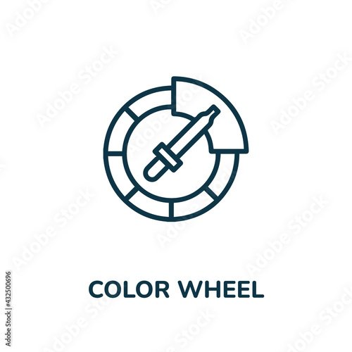 color wheel icon vector sign symbol. Simple element illustration. color wheel icon concept symbol design. Can be used for web and mobile.
