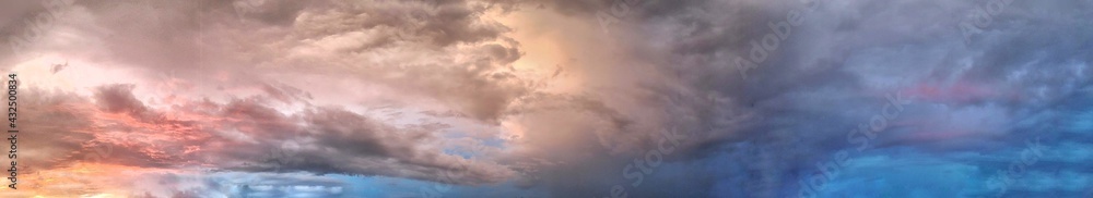 panoramic sky with white clouds in hyderabad city,India