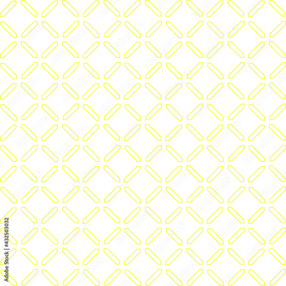 Fototapeta premium Simple seamless pattern made with lines, X cross geometric pattern, shapes with orange color, white background