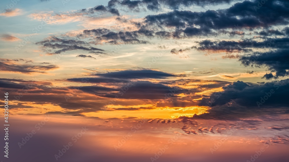 cloudy landscape of sunrise, background of nature