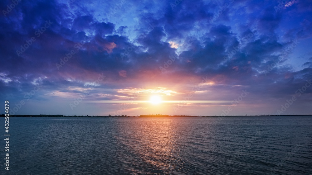 sea landscape of sunrise, background of nature