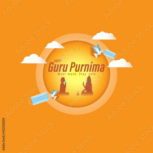 Vector illustration for Indian festival Guru Purnima;