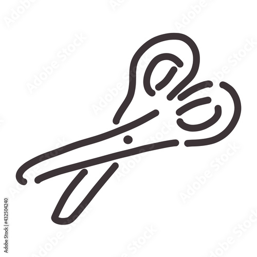 ハサミの線画イラスト