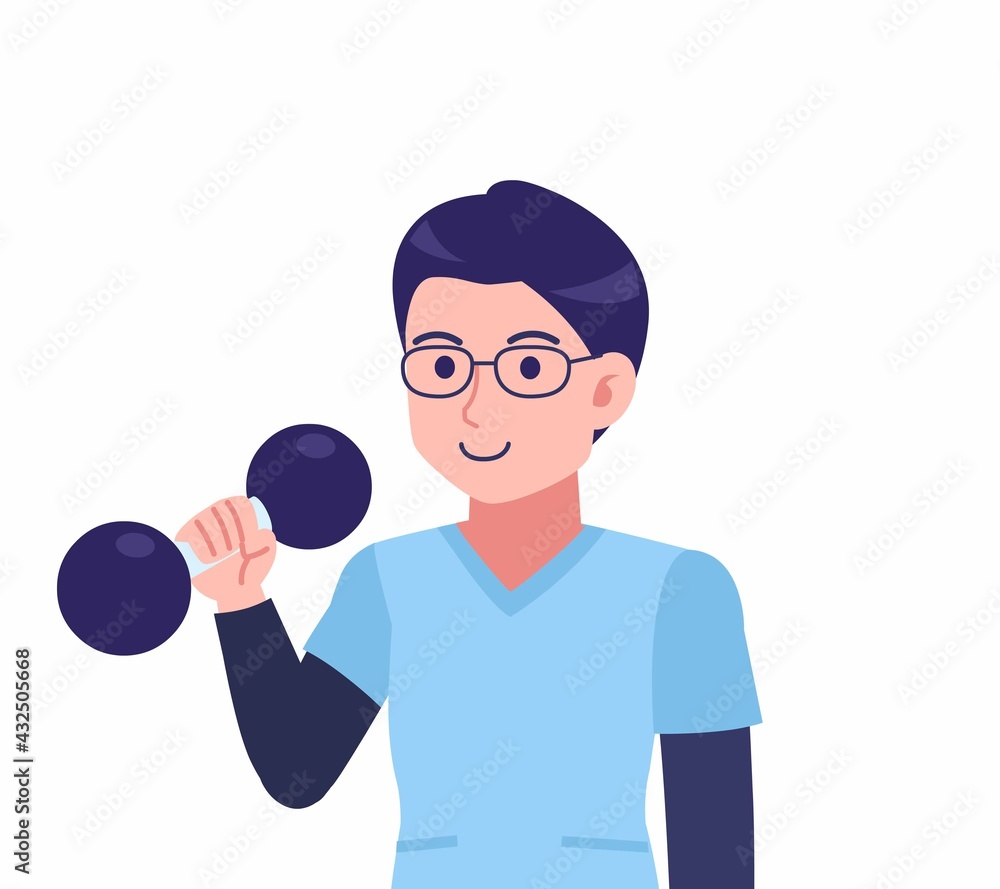 ブルーのシャツを着た若い男性 ブルーのシャツを着た若い男性