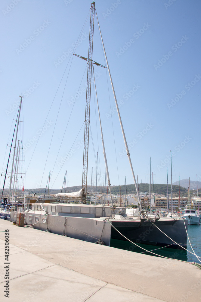 Fototapeta premium Ships in the port of Rethymnon.Krete