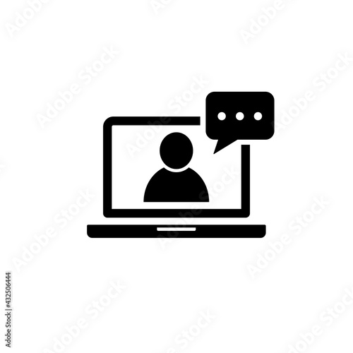 E-learning icon, online training, webinar, study, education.