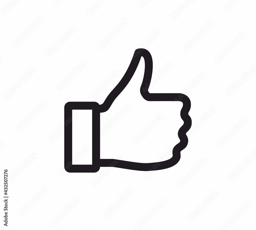 Thumb up outline icon. Like and Dislike buttons for rating on the web and mobile devices. Raster pictogram for selection, black and white colors. Thumb up outline icon. Like and Dislike buttons for rating on the web and mobile devices. Raster pictogram for selection, black and white colors.