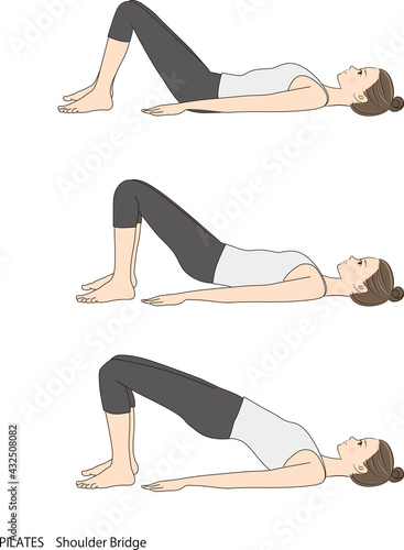 Pilates sequence, shoulder bridge