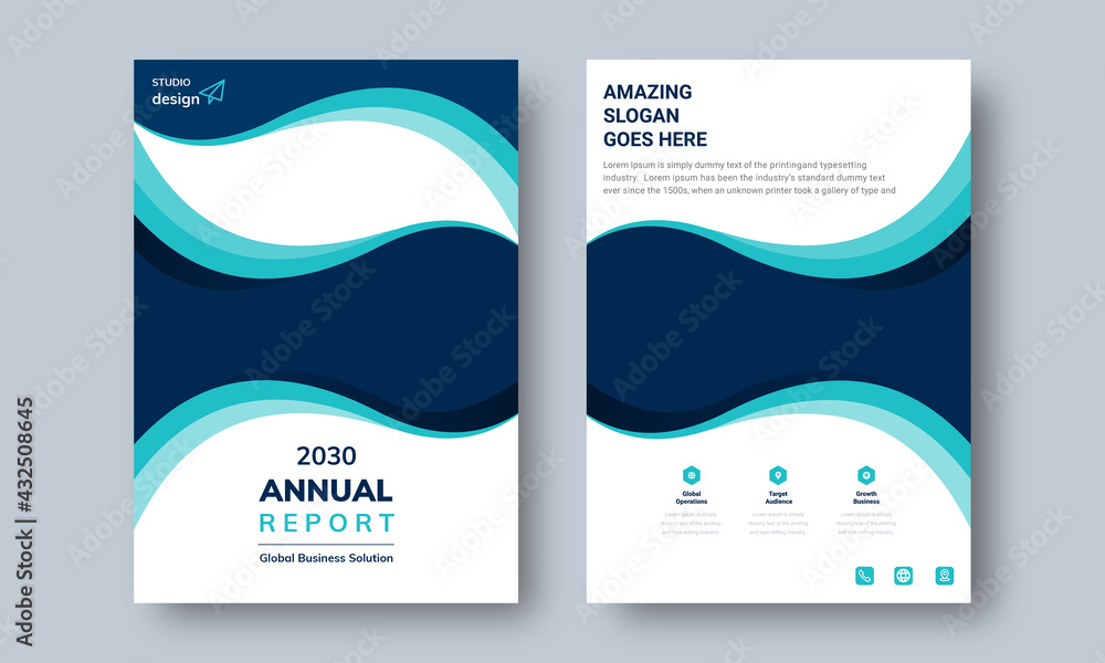 Annual Report Background Business Book Cover Design Template in A4. Can be adapt to Brochure, Magazine, Poster, Corporate Presentation, Portfolio, Flyer, Banner, Website.