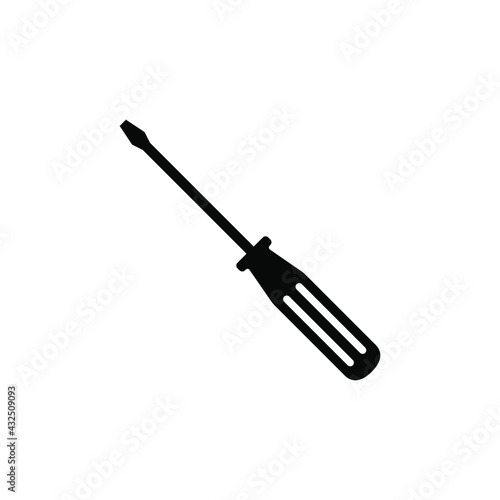 Slotted common blade screwdriver icon,  flat vector icon for apps and websites